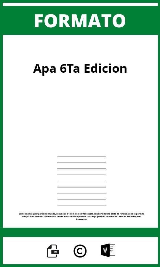 Formato Apa 6Ta Edicion