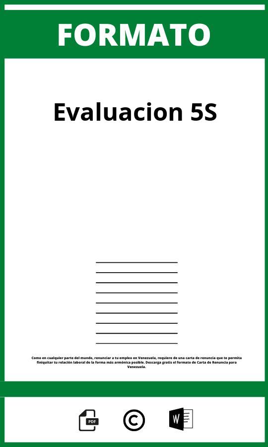 Formato De Evaluación 5S Excel