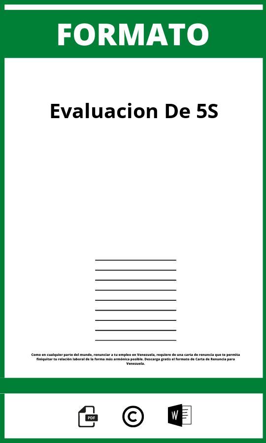 Formato De Evaluacion De 5S