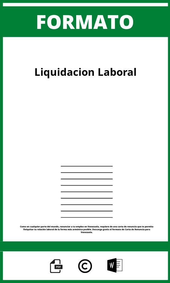 Formato De Liquidacion Laboral 2024