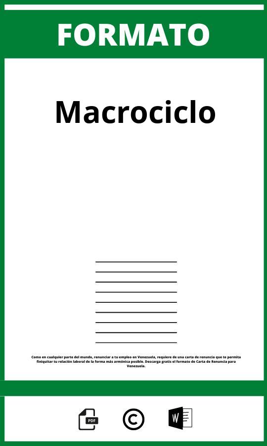 Formato De Macrociclo En Excel