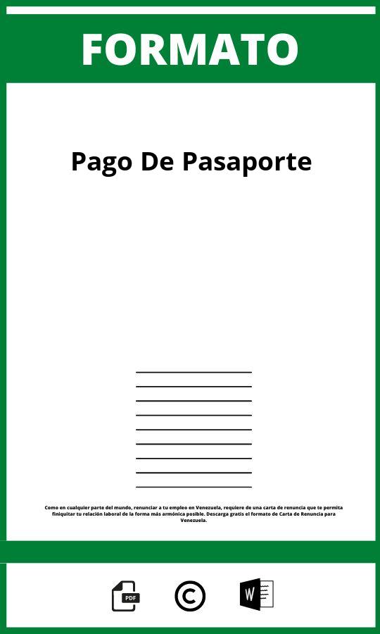 Formato De Pago De Pasaporte  Pdf