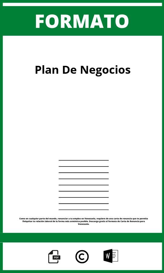 Formato De Plan De Negocios