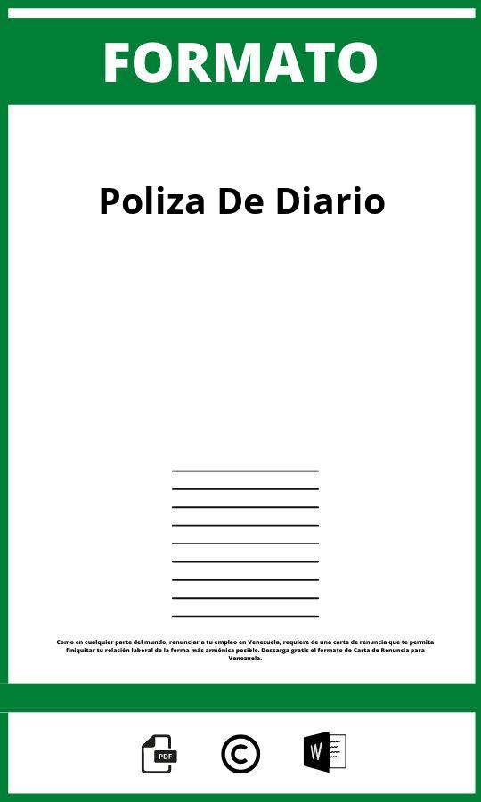 Formato Poliza De Diario En Excel