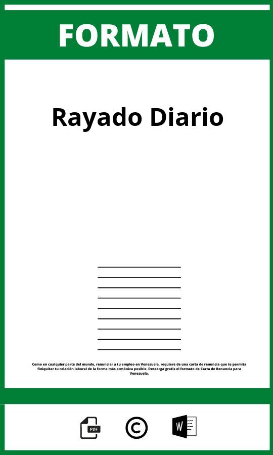 Formato De Rayado Diario Para Imprimir