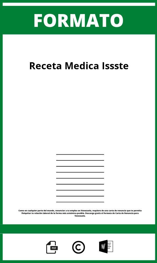 Formato Receta Medica Issste Pdf