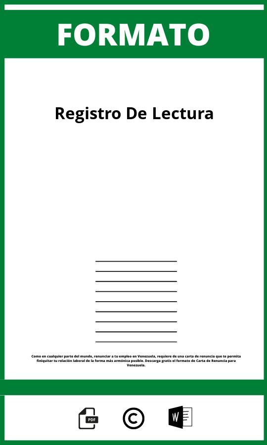 Formato Para Registro De Lectura