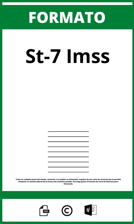 Formato St-7 Imss Para Imprimir
